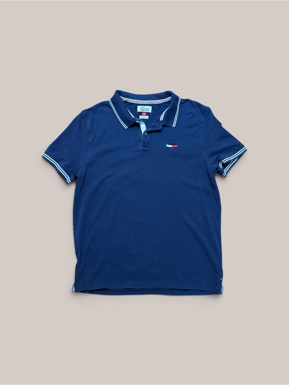 Tommy Hilfiger Navy Blue Polo Shirt Size Large Men’s